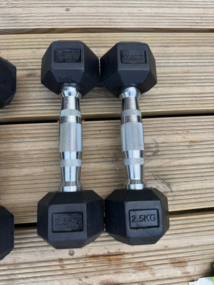 2.5kg Hex Dumbbells Pair